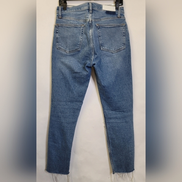 Redone 90s high rise ankle crop distressed jeans - Picture 10 of 15